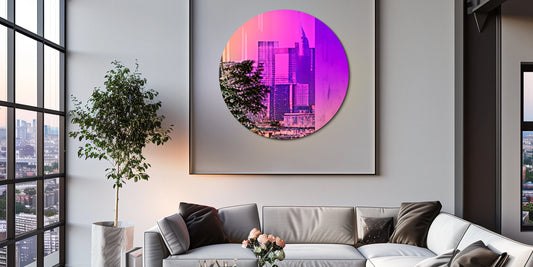Wisfor Rainbow Gradient Round Wall Mirror For Living Room Decor Gallery Inspired 66 Cm Diameter