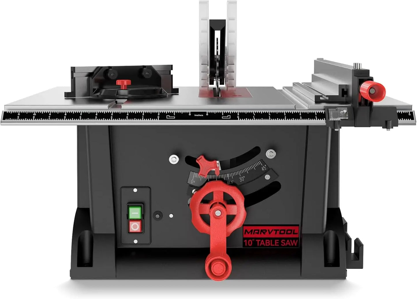 Marvtool Mini Benchtop Table Saw 36 Tooth Blade 4600 RPM 0 To 45 Degree Adjustable For Wood PVC Aluminum Metal