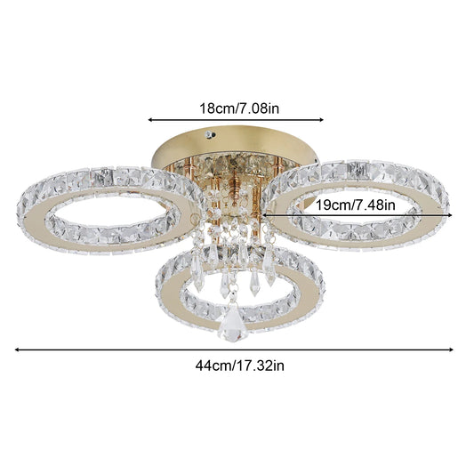 VETRULUS Crystal LED Ceiling Chandelier for Living Room