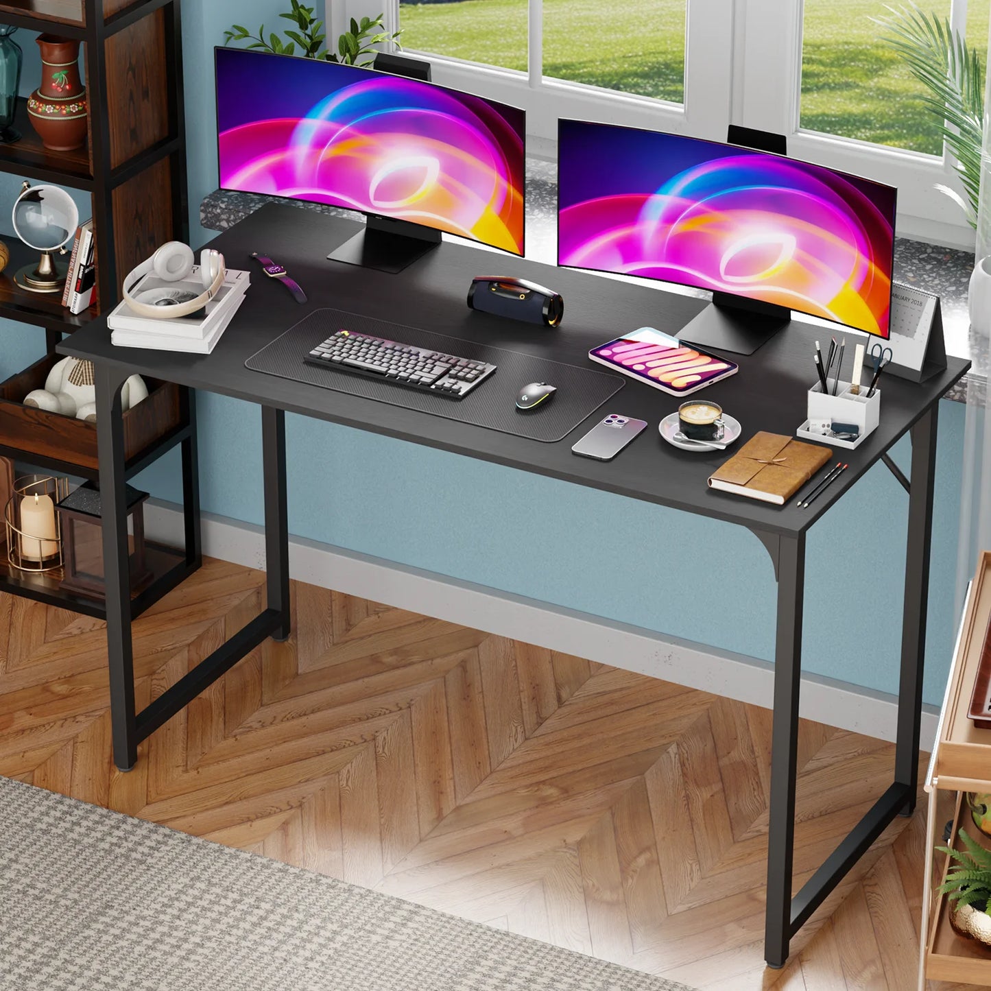 DOPINMING Ultramodern Computer Desk HomeOffice Study And Gaming System Workspace