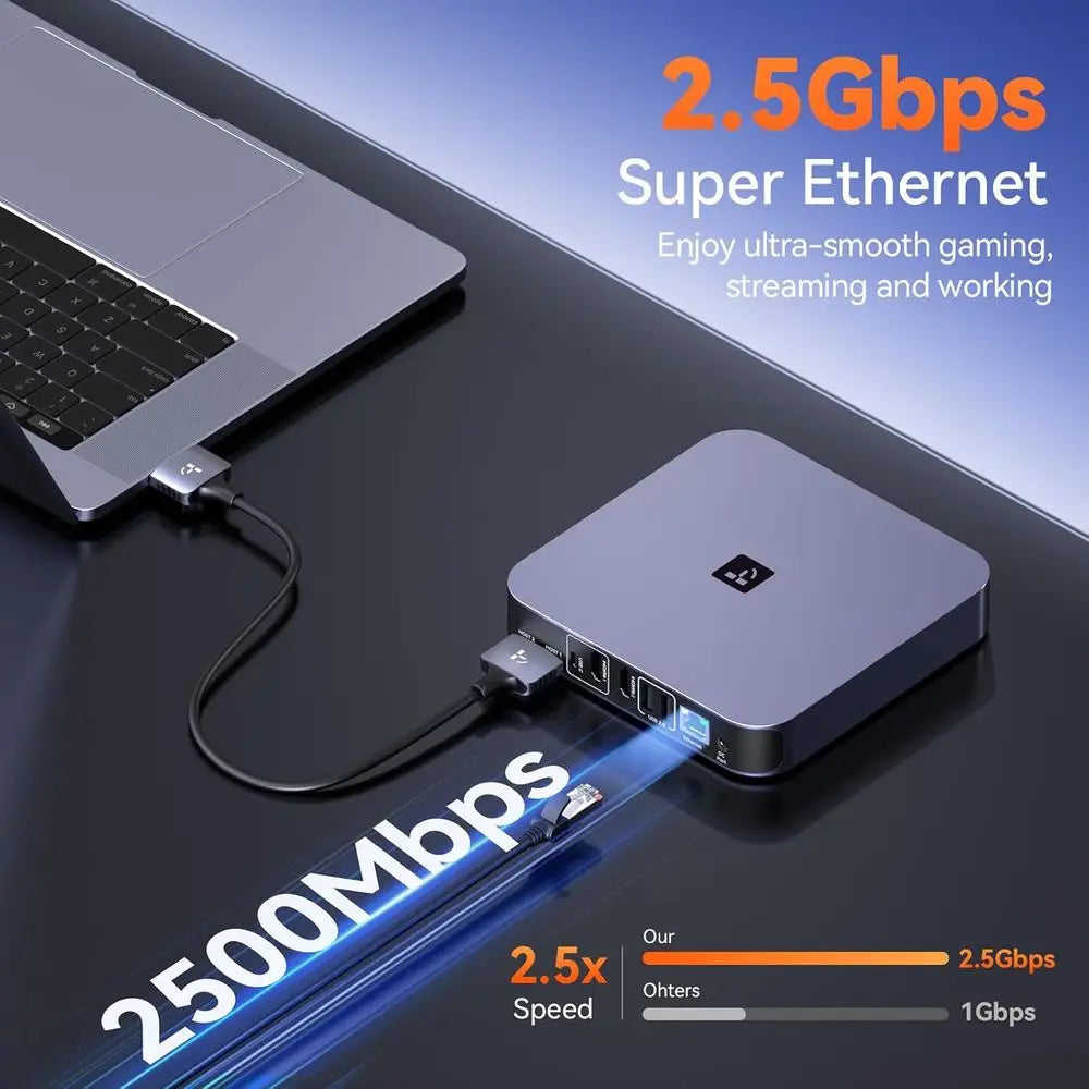 Universal Docking Station For Dual Monitors MacBook Pro HDMI And USB C 4K 60Hz With 150W Power