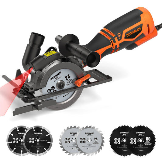 DOVAMAN 5.8A Circular Saw With Laser Guide And Six Blades