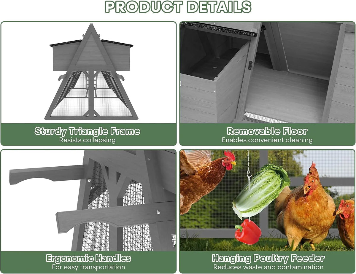 Solid Wood A Frame Chicken Coop For Four To Six Hens Outdoor Hen House