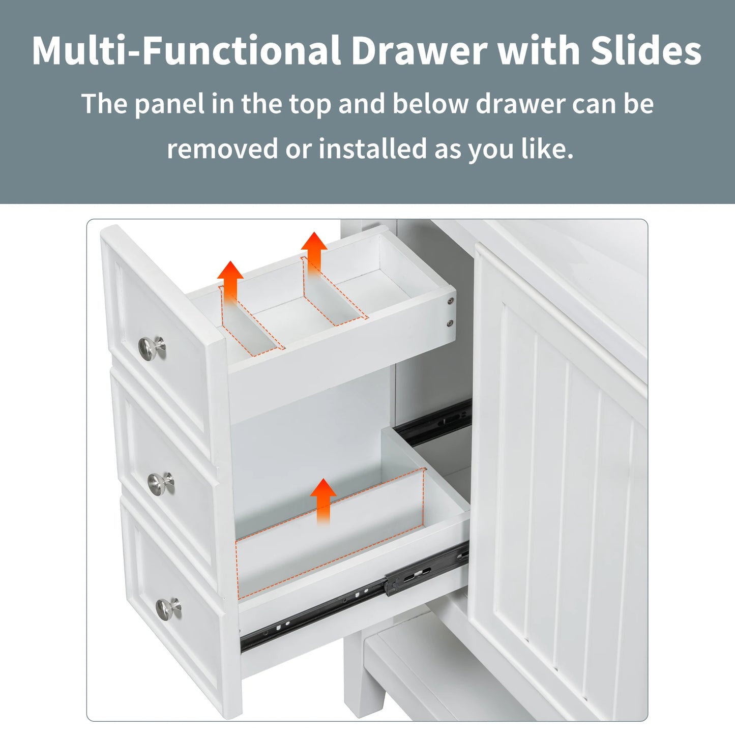 36" Bathroom Vanity with Sink, Free Standing Single Basin Vanity Set with a Soft Closing Door and 3 Drawers, Bathroom Table