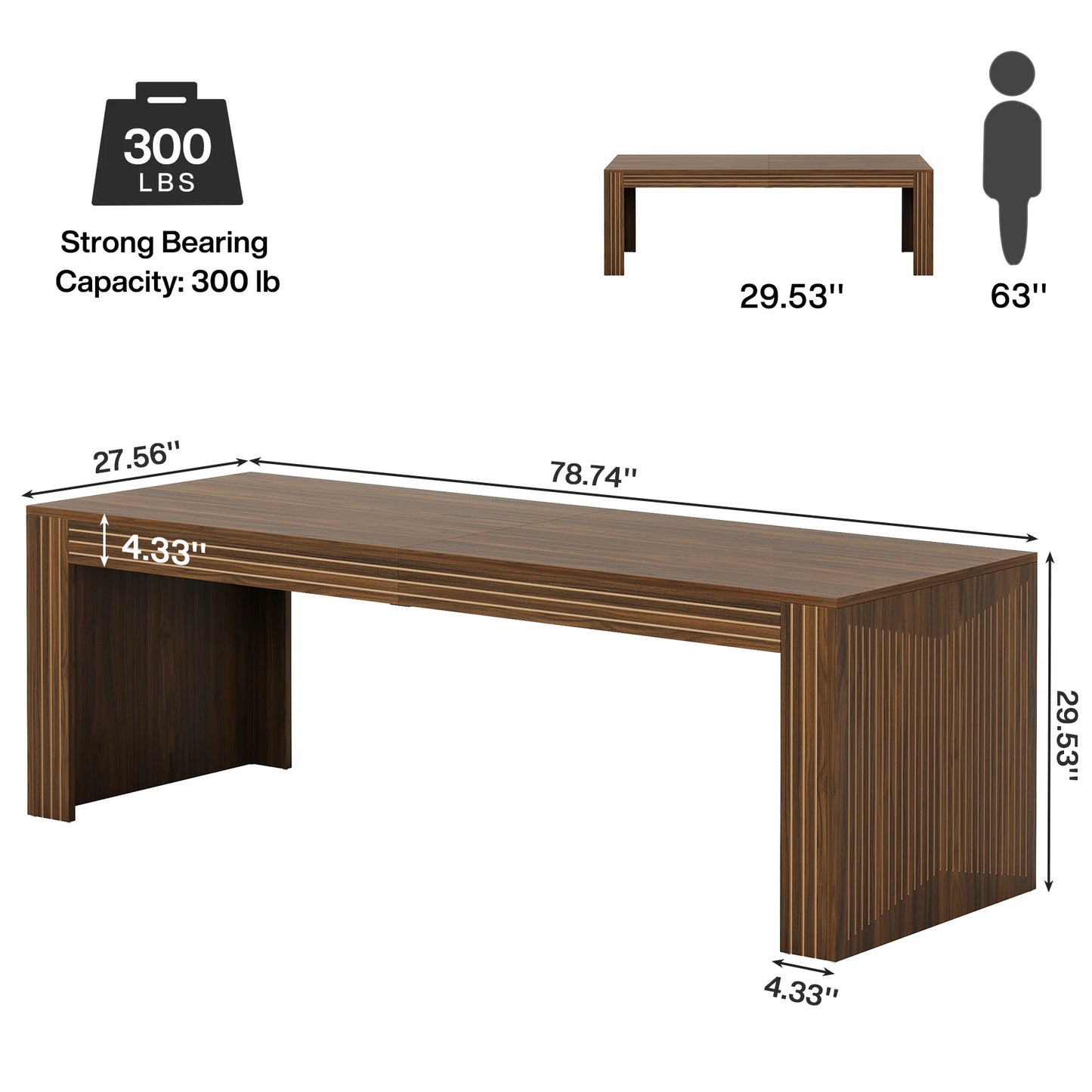 Tribesigns Double Desk For Home Office Wooden Computer Writing Table