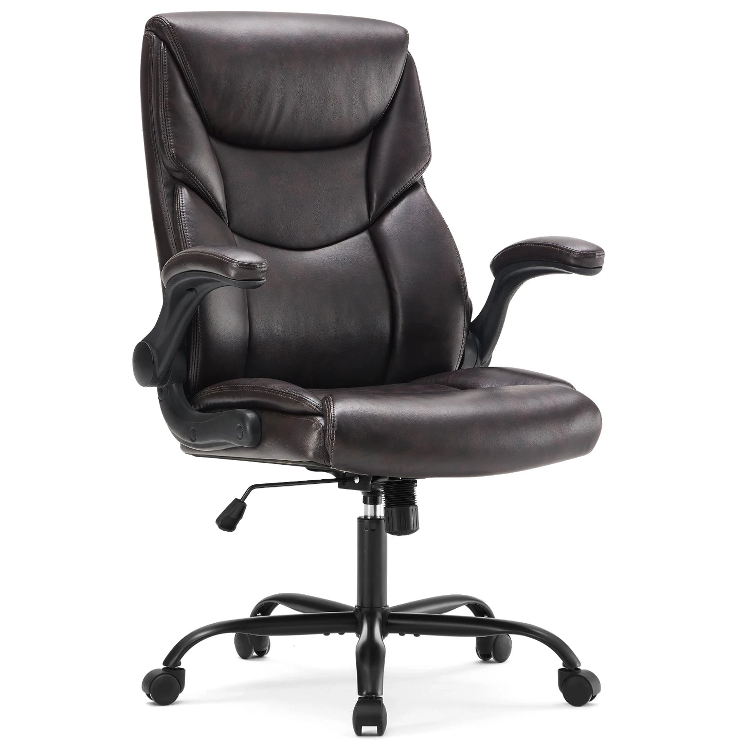 JHK Ergonomic Office Chair PU Leather Heavy Duty Task Chair With Flip Up Arms For Long Hours Comfort And Lumbar Support