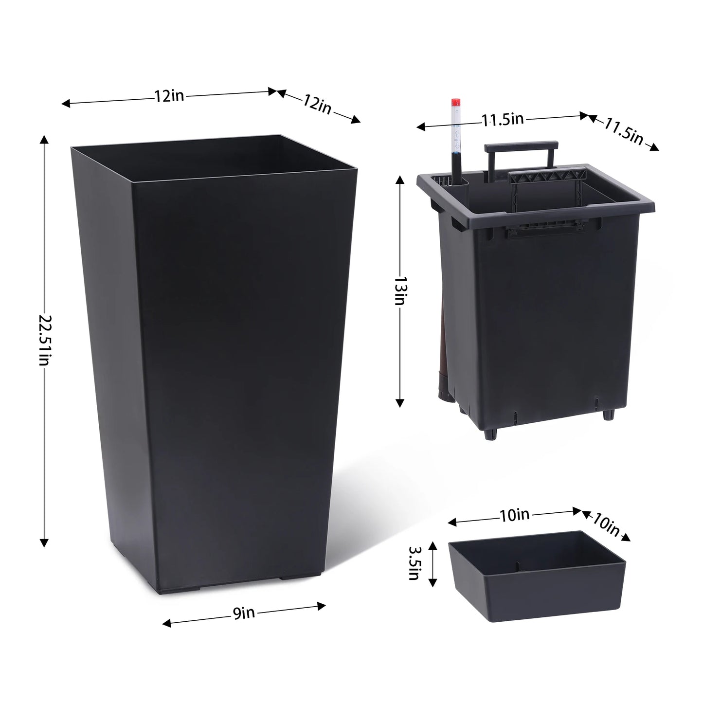 Outdoor Indoor Planter Pots With Drainage Holes And Auto Watering System For Consistent Moisture Control