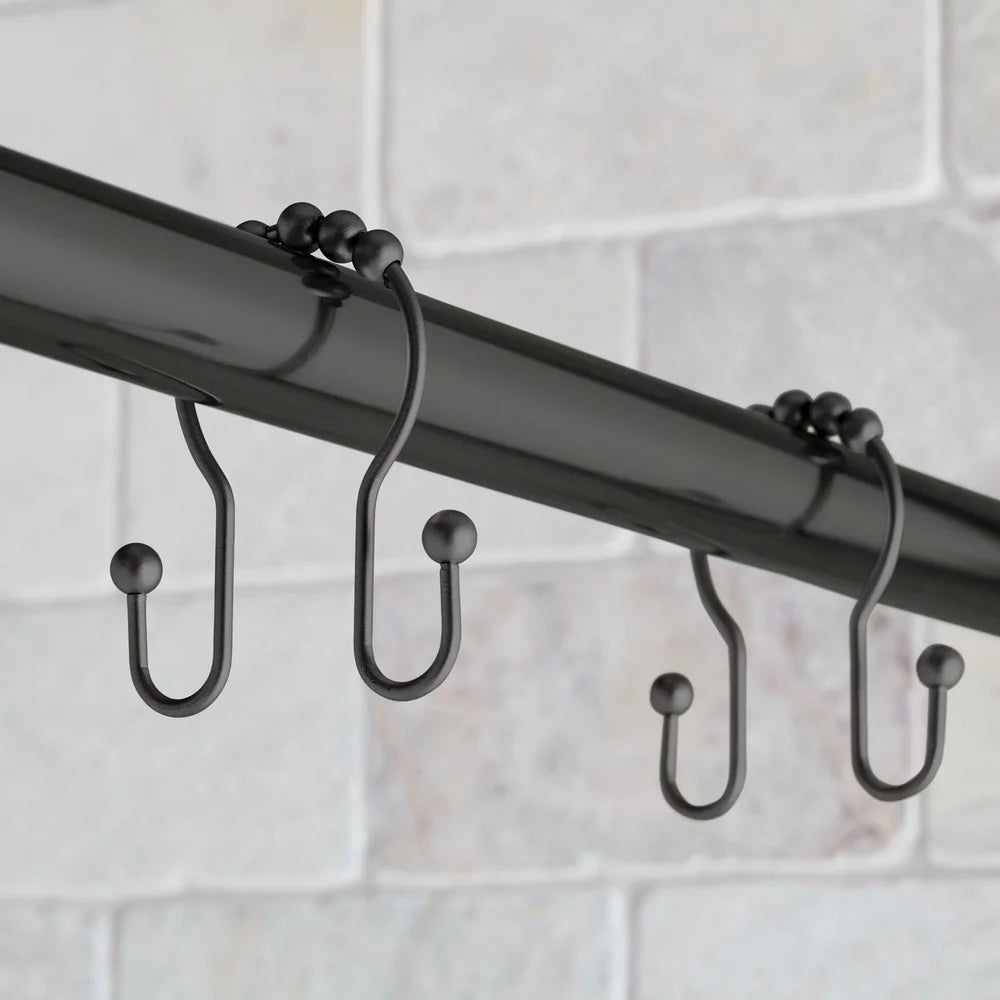 Stainless Steel Shower Curtain Hooks With Easy Glide Rollerballs