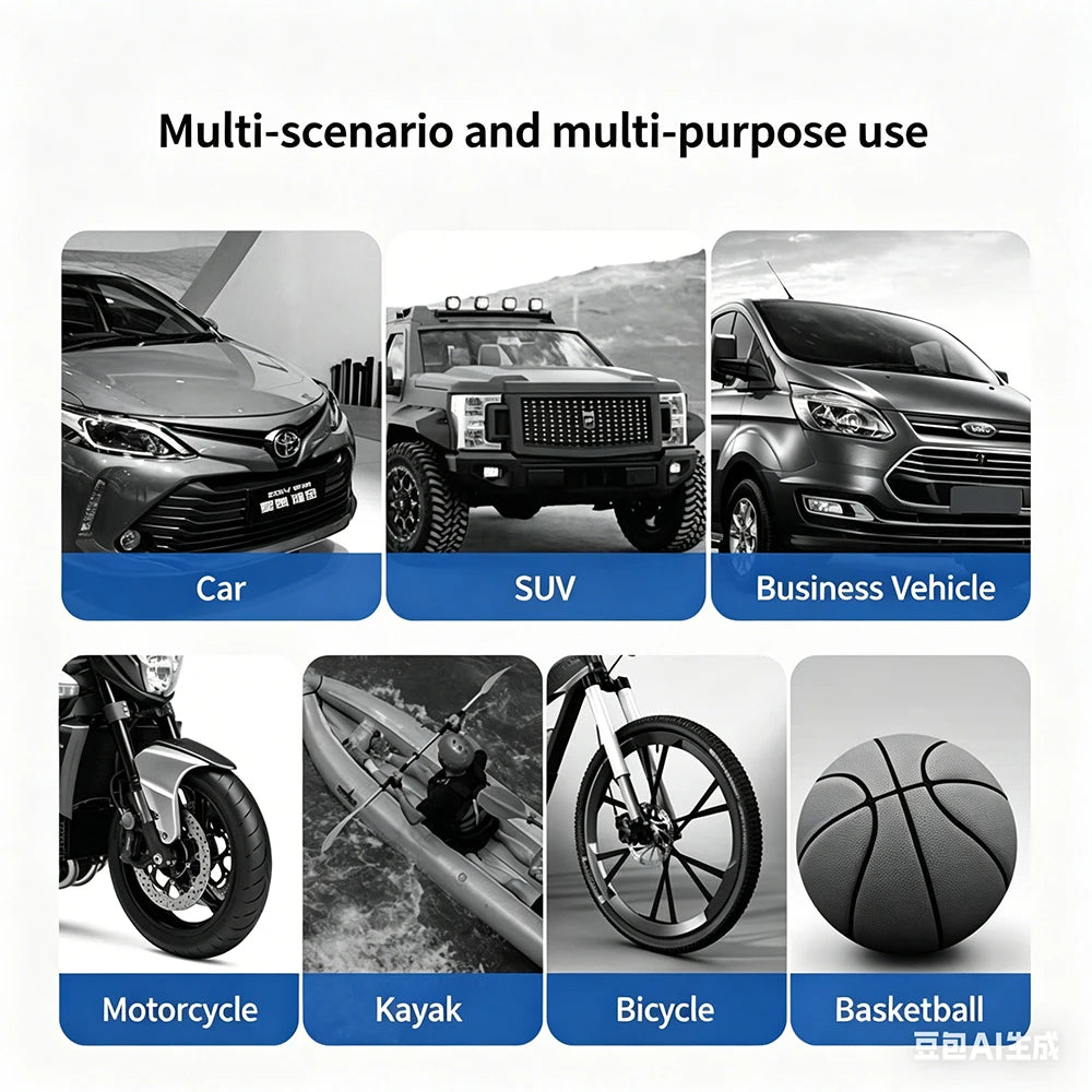 12V Portable Dual Cylinder Tire Inflator Pump For Cars With Stable Tire Pressure And Fast Inflation