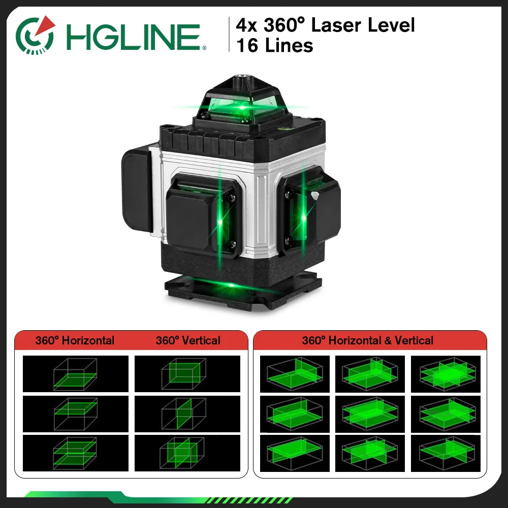 HGLINE 360 Degree Horizontal And Vertical Laser Level With App Remote Control For Precise Alignment