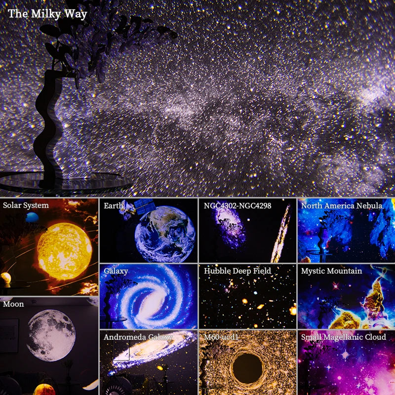 AUSYLE Celestial Nightlight Multifunctional Galaxy Projector 360 Degree Starry Sky