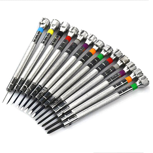 Watchmaker Slotted Screwdriver Set 13 Piece Precision Tool Kit For Watches And Eyewear