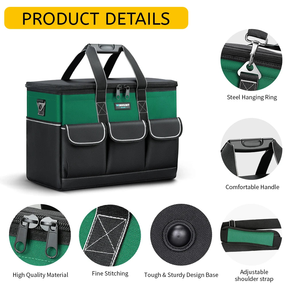 WINHUNT Tool Bag Heavy Duty Tote With Multi Pockets Organizer