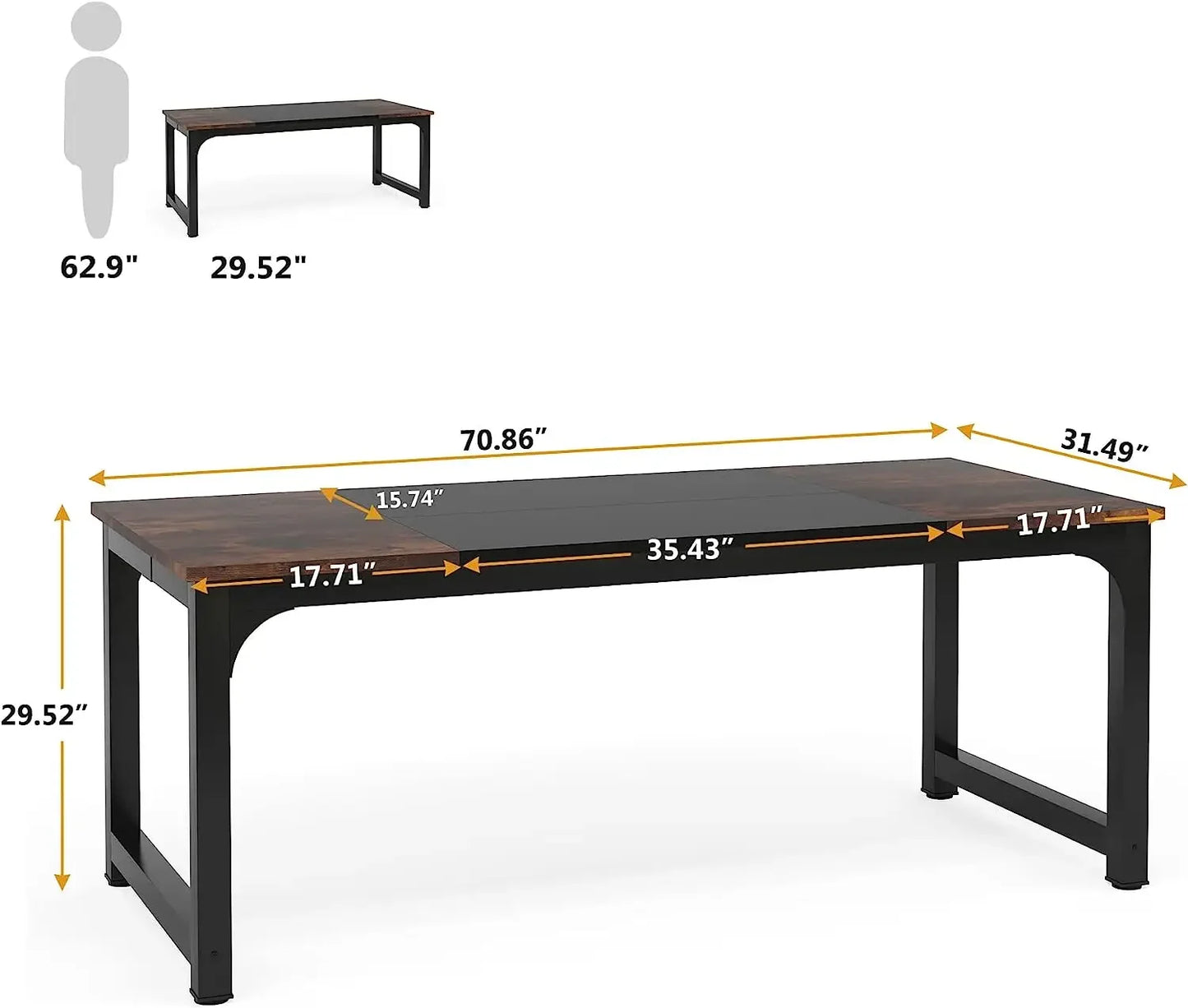 Tribesigns Ergonomic Modern Computer Desk For Home Office Organization