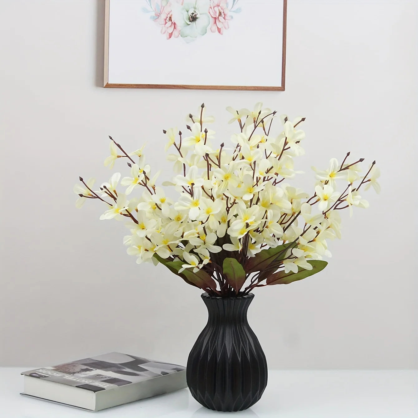 Imitation Ceramic Plastic Vase For Living Room Decor Lightweight Shatterproof Design