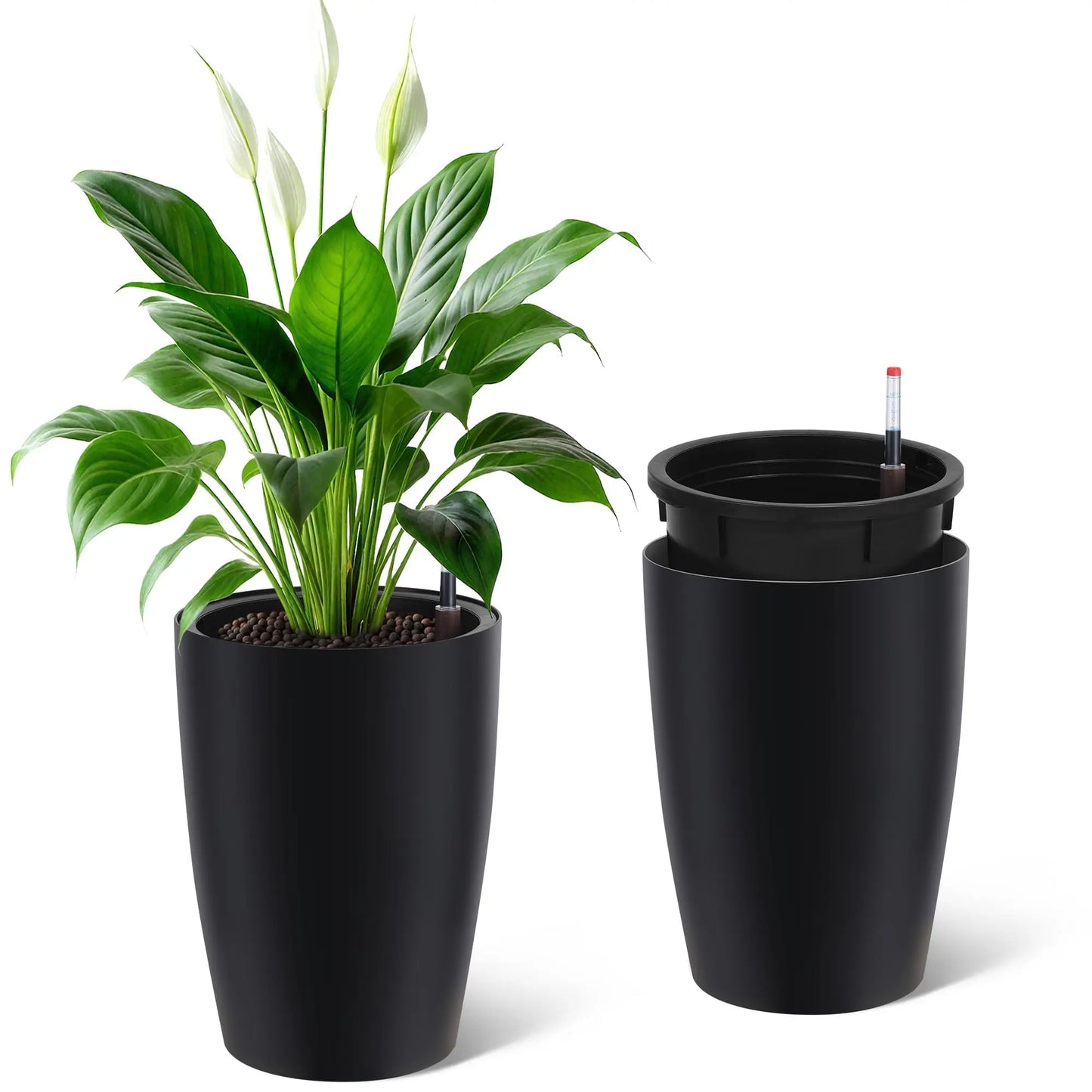 HiMISS Self Watering Planter With Water Level Indicator For Indoor And Outdoor Use