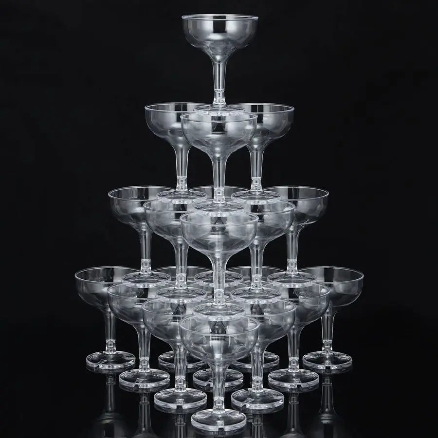 Plastic Champagne Flutes 100 Pack Clear Disposable Glasses 5 Oz Capacity for Parties and Events