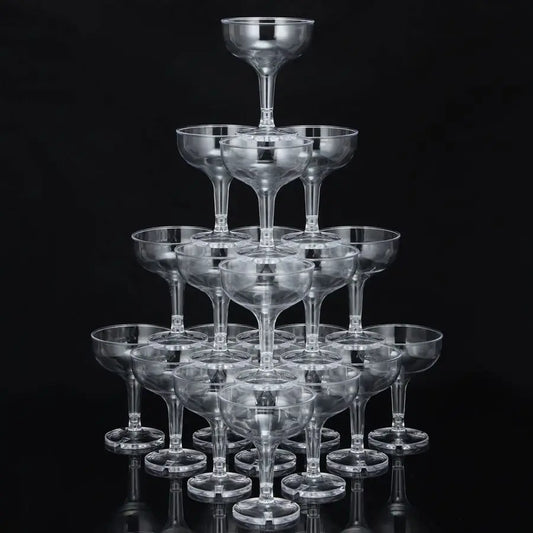 Plastic Champagne Flutes 100 Pack Clear Disposable Glasses 5 Oz Capacity for Parties and Events