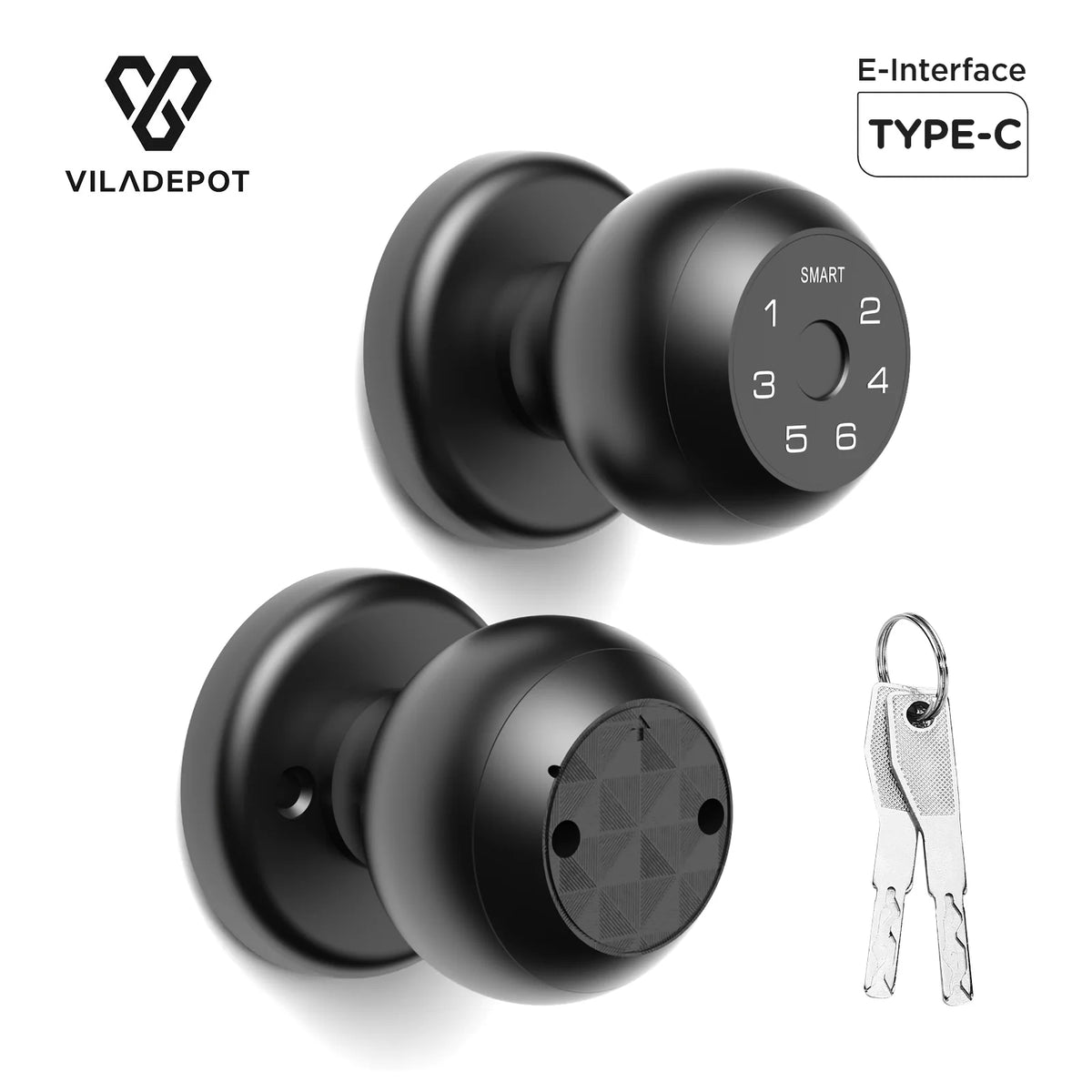 Viladepot Bluetooth Smart Fingerprint Door Lock Touchscreen Keypad