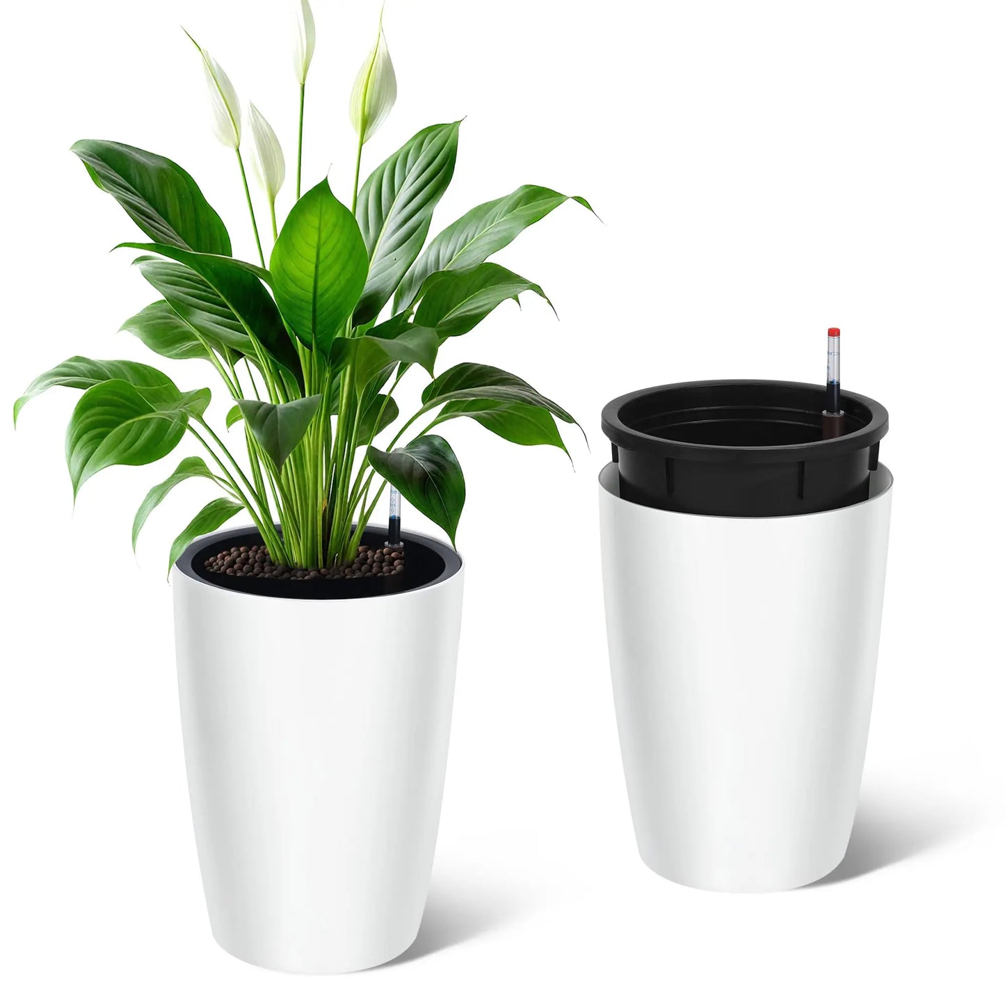 HiMISS Self Watering Planter With Water Level Indicator For Indoor And Outdoor Use