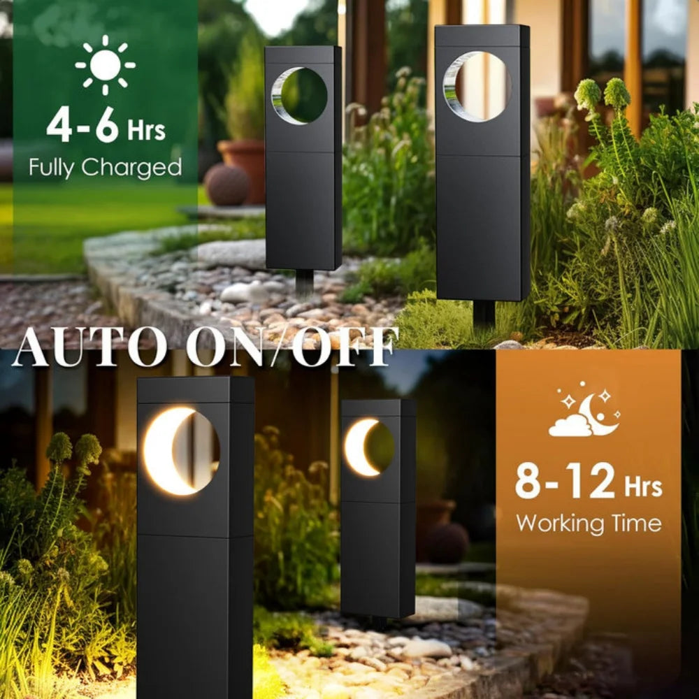 KPSTEK Solar LED Pathway Lights 4 Pack Auto On Off for Dusk to Dawn Outdoor Lighting