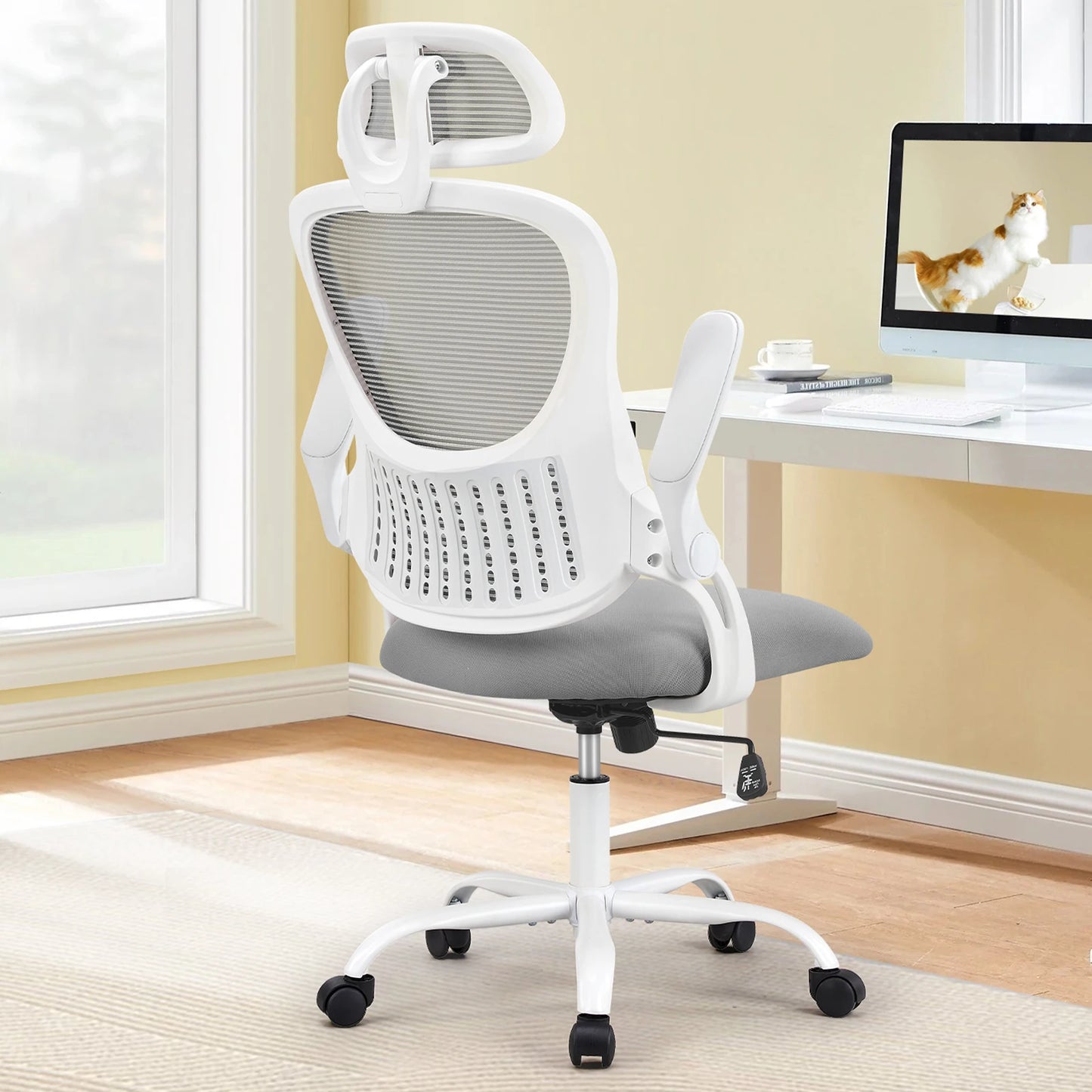 JHK Ergonomics Mesh Office Chair With Flip-Up Arms