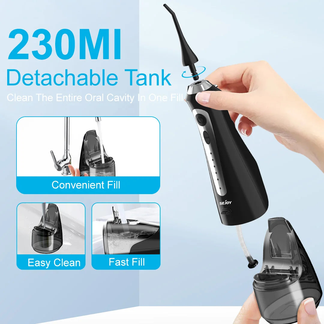 SEJOY Oral Irrigator Water Flosser With 5 Modes And 8 Jet Tips