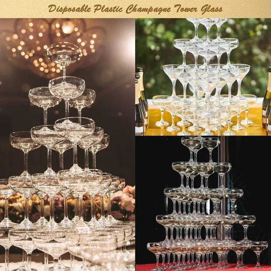 Plastic Champagne Flutes 100 Pack Clear Disposable Glasses 5 Oz Capacity for Parties and Events