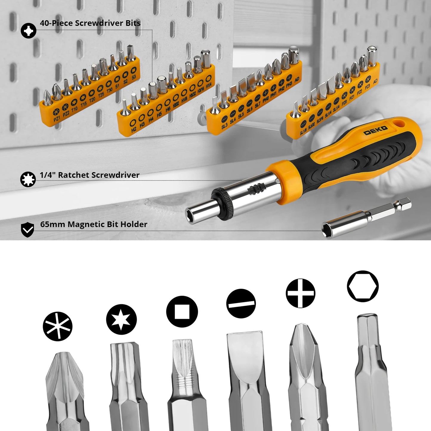 DEKODIY 228Pcs Socket Wrench Auto Repair Tool Set With Toolbox