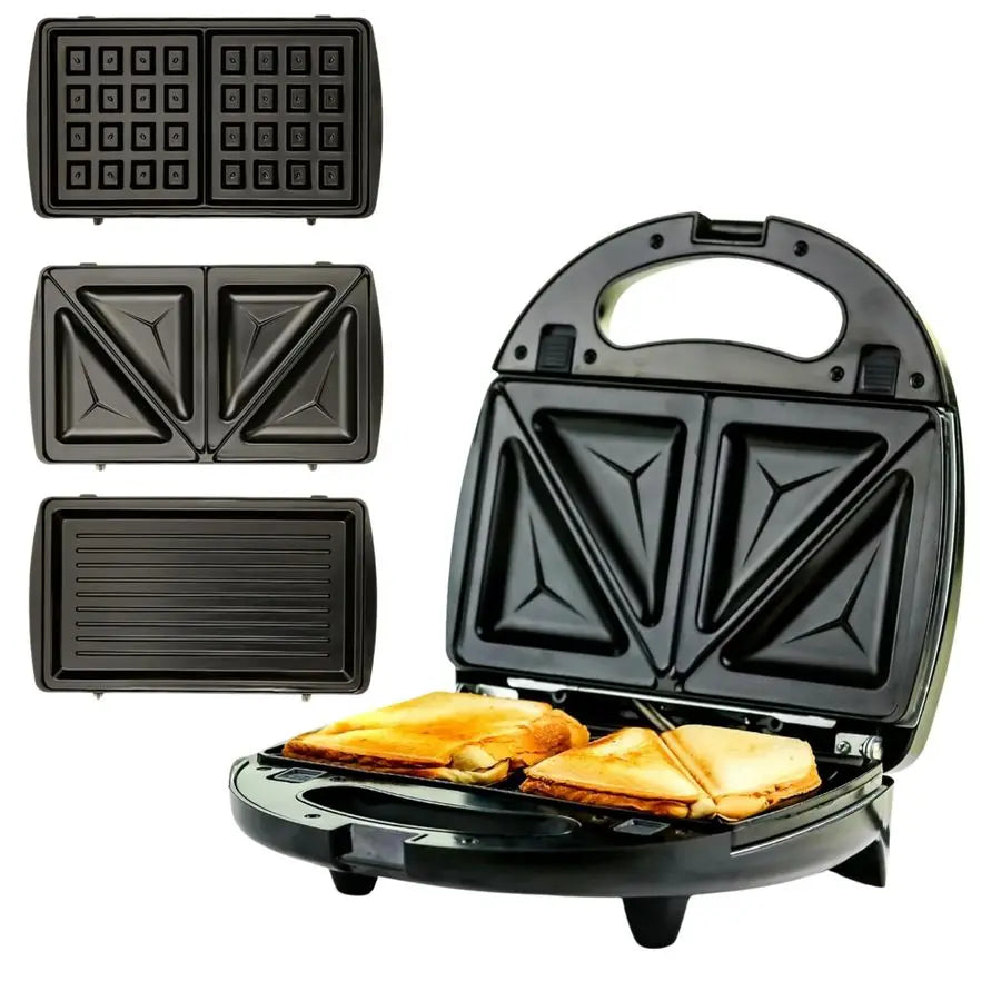 3 In 1 Electric Sandwich Maker Panini Press Waffle Iron