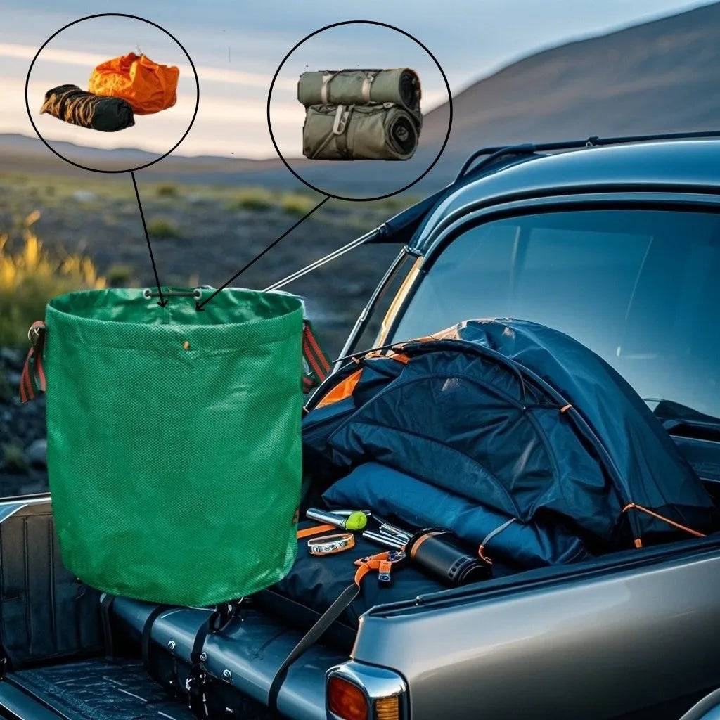 Foldable Garbage Bags For Compact Garage And Tool Shed Space Saving Yard Waste Solution