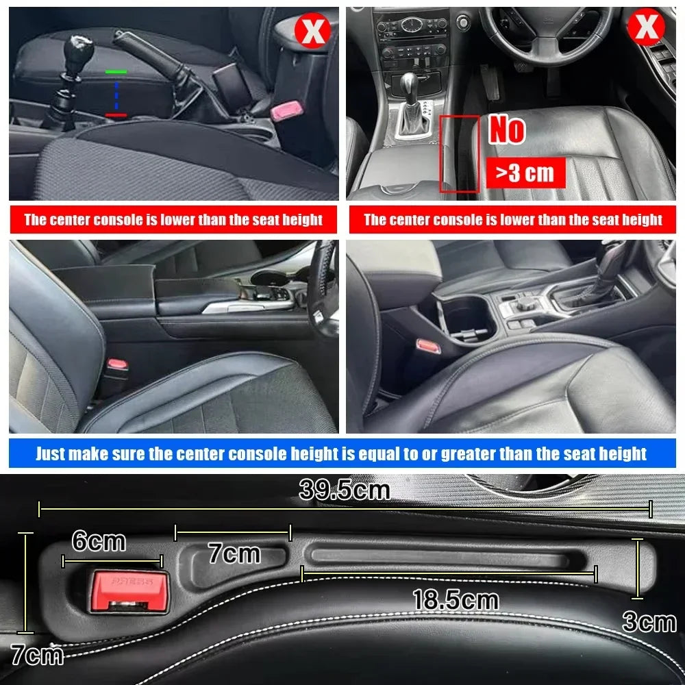 Universal Car Seat Gap Organizer With Wallet Slot Prevents Items From Falling Into The Gap