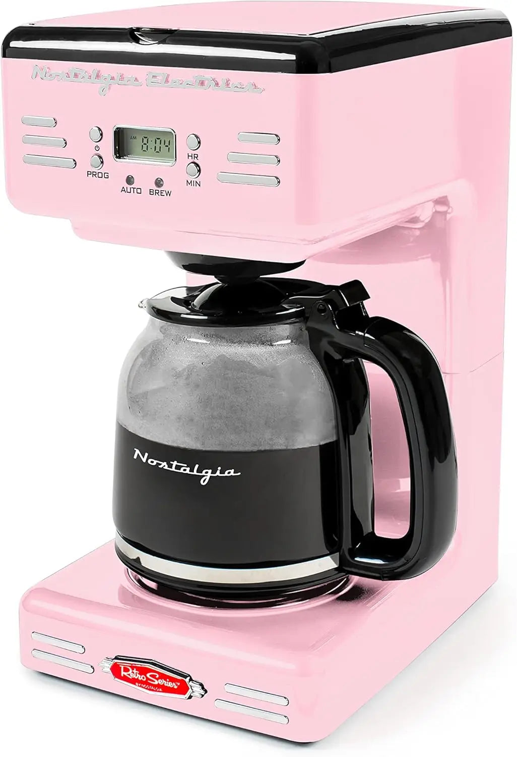 Retro 12 Cup Programmable Coffee Maker With LED Display Pause Serve Keep Warm