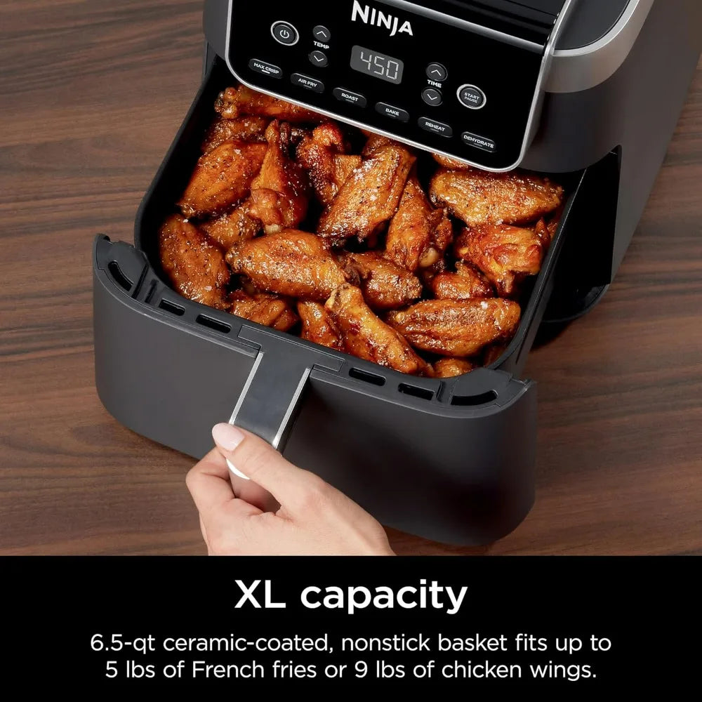 6 In 1 Air Fryer Pro XL Max Crisp Reheat Dehydrate 6.5 Quart Capacity With Space Saving Design