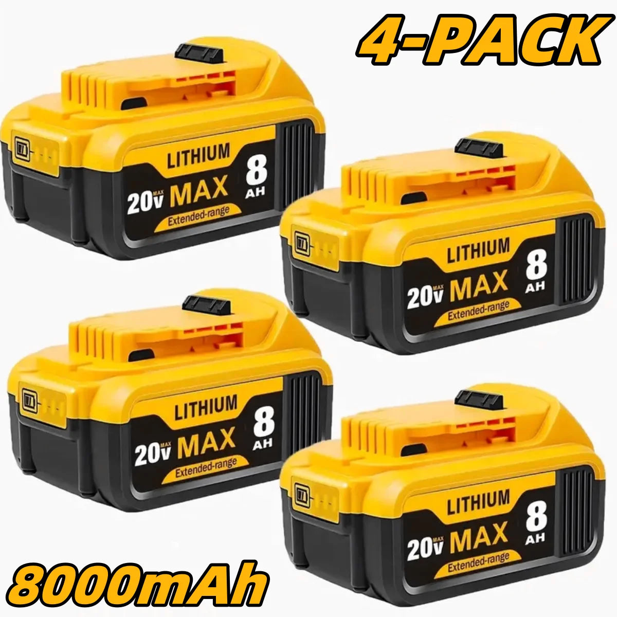 Blawhi 20V 8000mAh Li Ion Replacement Battery For Dewalt Tools Compatible With Cordless Equipment