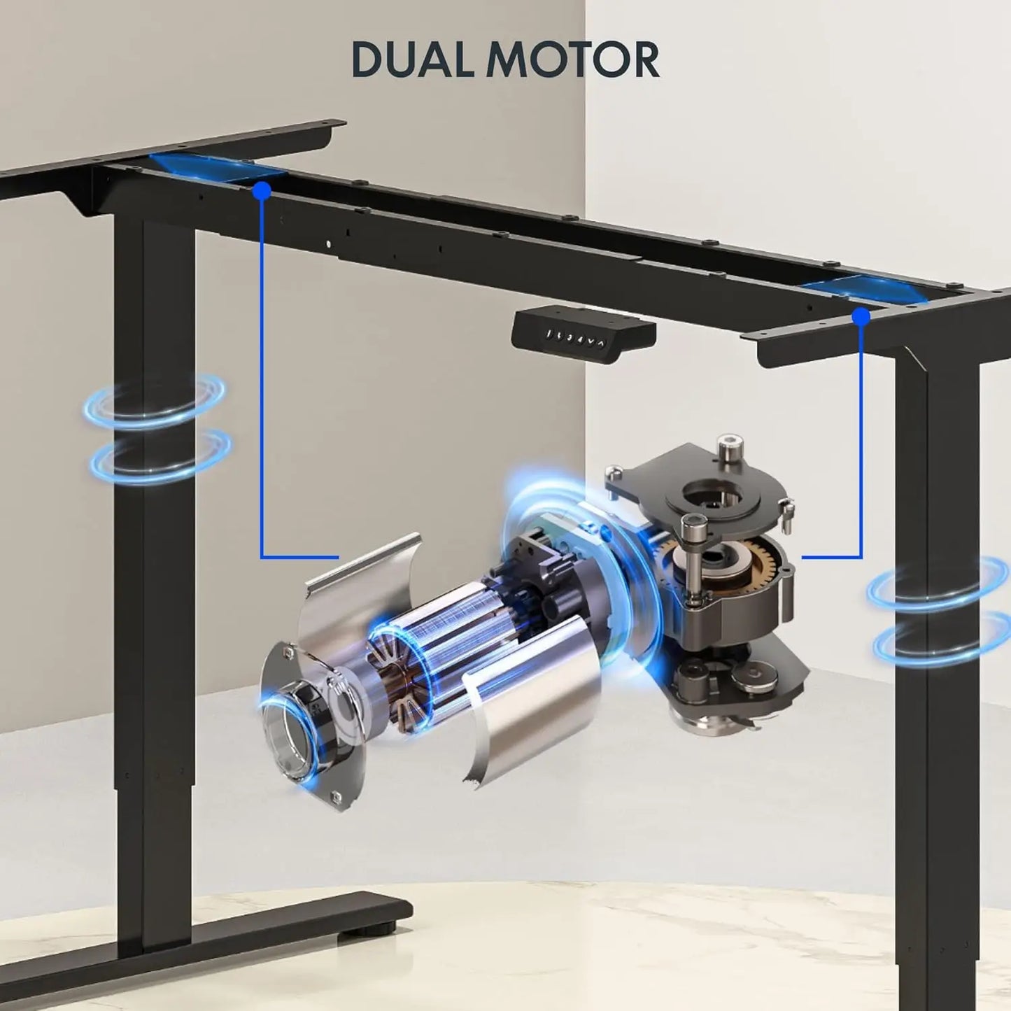 71x32 Inch Large Dual Motor Electric Standing Desk, Black - Computer Desk with Memory Controller, Home Office Desk, Customized