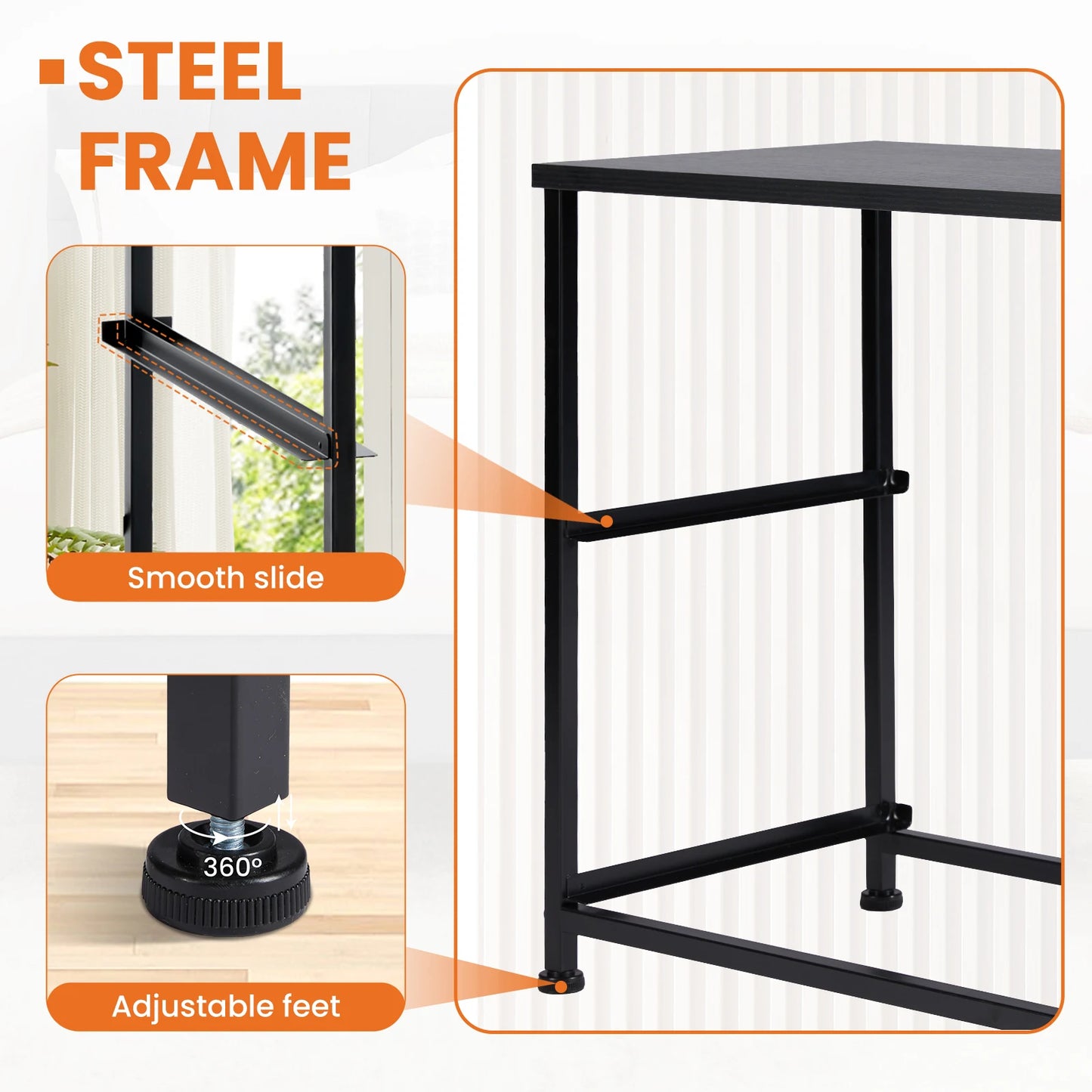 JHK Premium BedsideNightstand Table With 2 Durable Fabric Drawers StorageCabinet