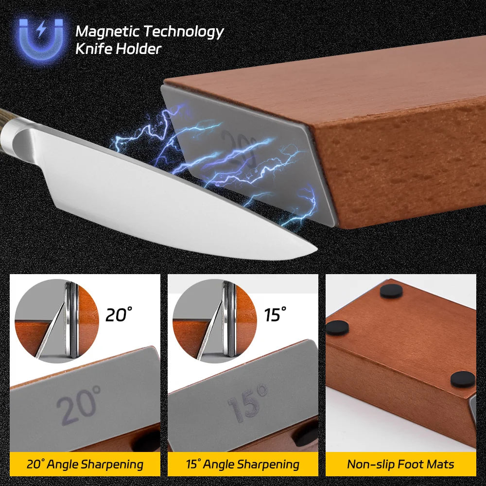 Rolling Knife Sharpener 15 And 20 Degree Magnetic Kit