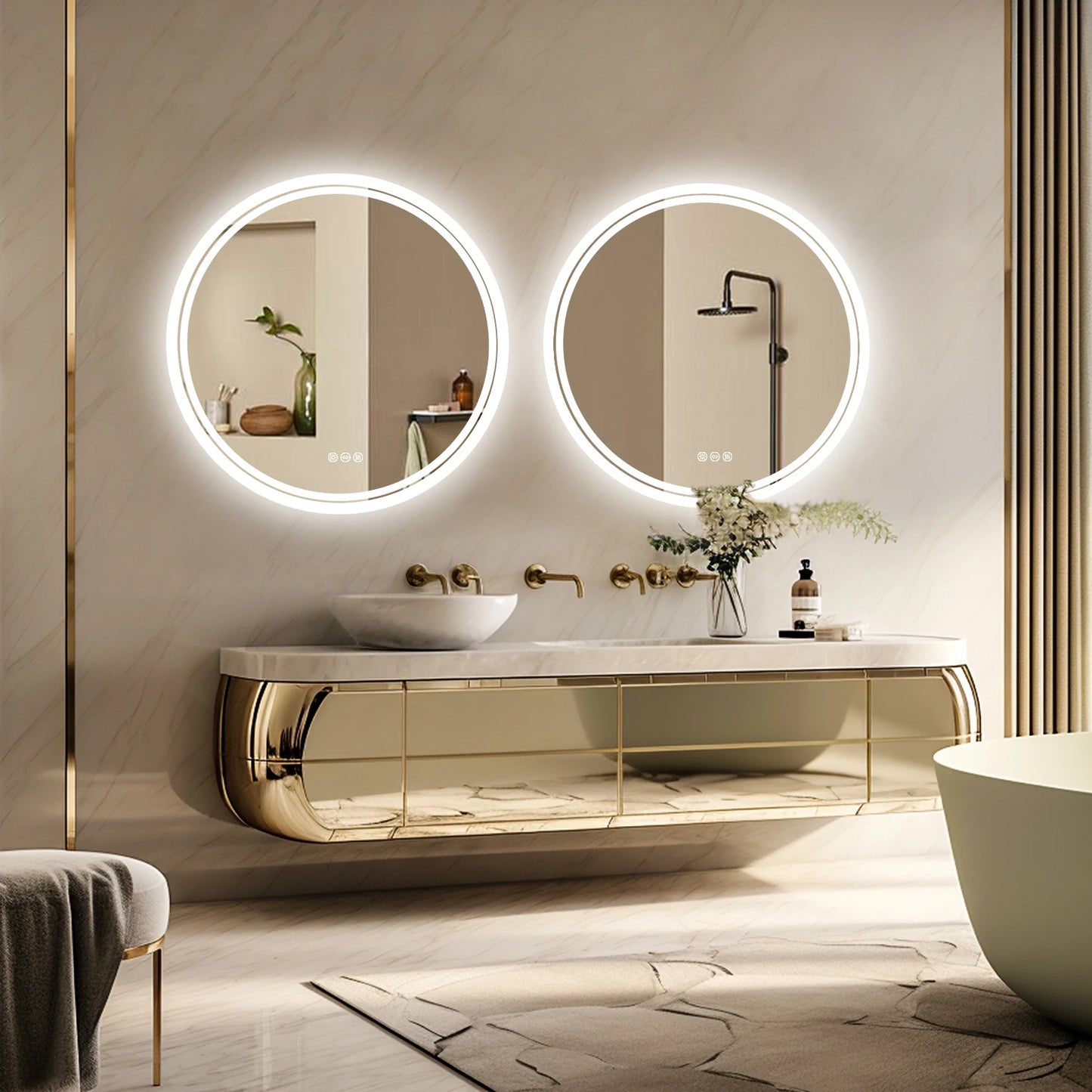 Wisfor Bathroom Mirror With LED Backlit Anti Fog Dimmable