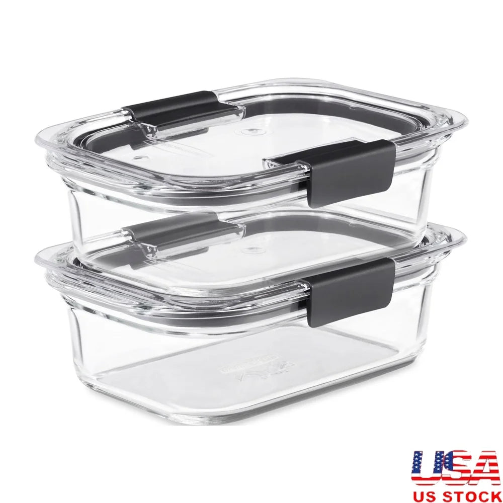 Tempered Glass Food Storage Containers Two Airtight Leakproof Microwave DishwasherSafe