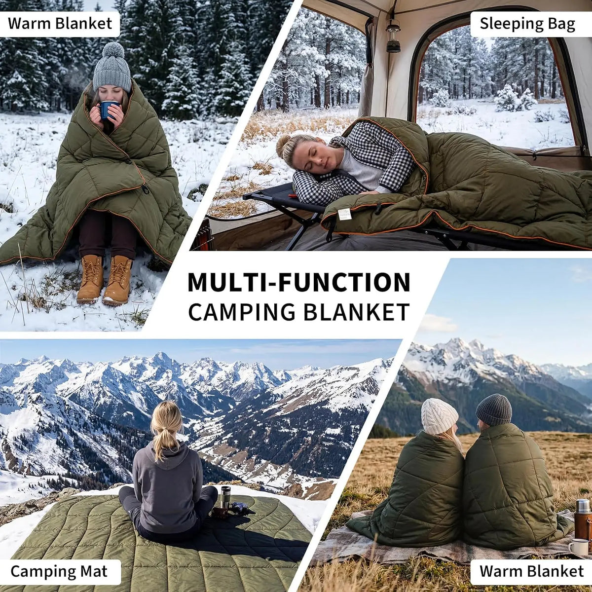 Tacleekii Waterproof Packable Outdoor Camping Blanket for Travel Hiking
