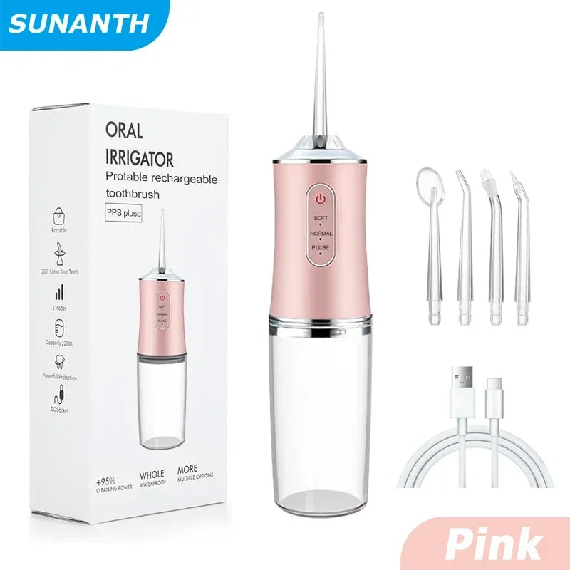 Portable Cordless Dental Water Flosser And Oral Irrigator IPX7 Waterproof