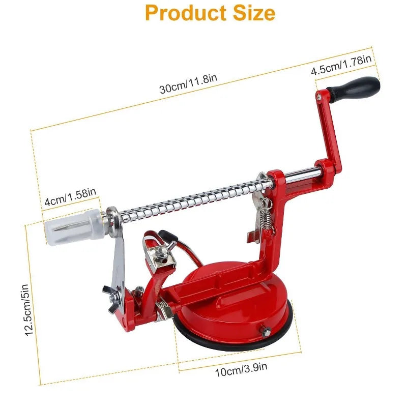 3 In 1 Manual Fruit Peeler Corer Slicer Stainless Steel Handheld Apple Potato Peeling Machine With Strong Suction Base