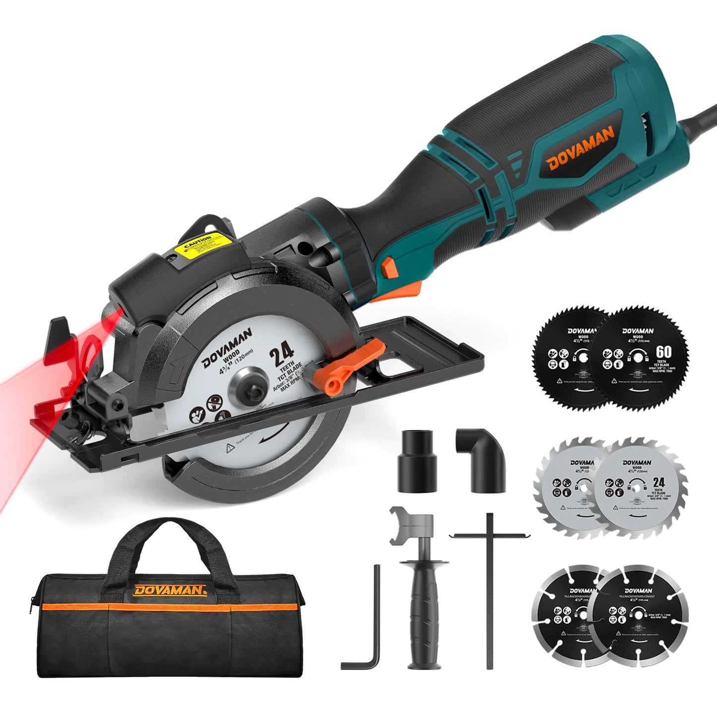 DOVAMAN 5.8A Circular Saw With Laser Guide And Six Blades