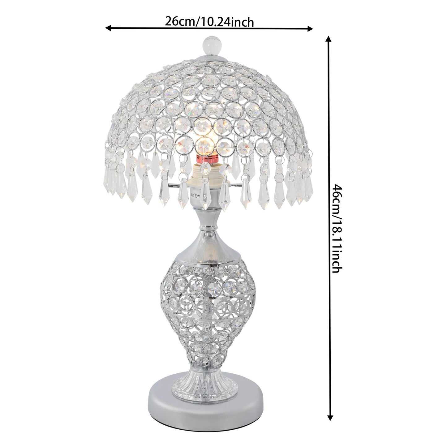Crystal Table Lamp With Iron Frame And LED Bulbs