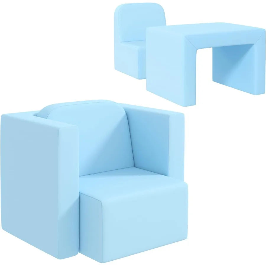 2 In 1 Kids Sofa Convertible Table And Chair Set
