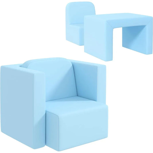 2 In 1 Kids Sofa Convertible Table And Chair Set