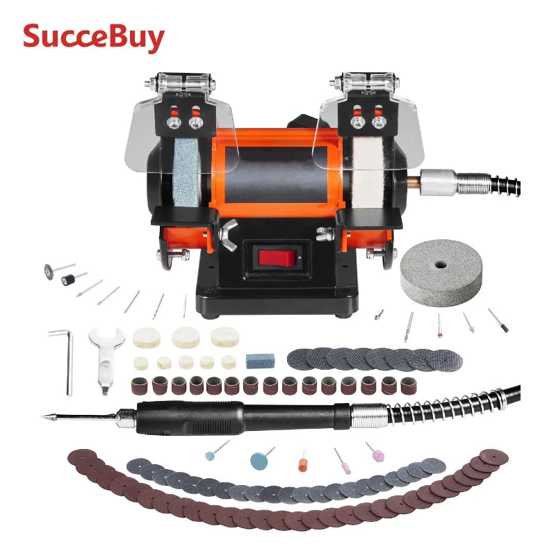 SucceBuy Jewelry Polisher Buffer Brushless Adjustable Speed Bench Grinder for Gemstones