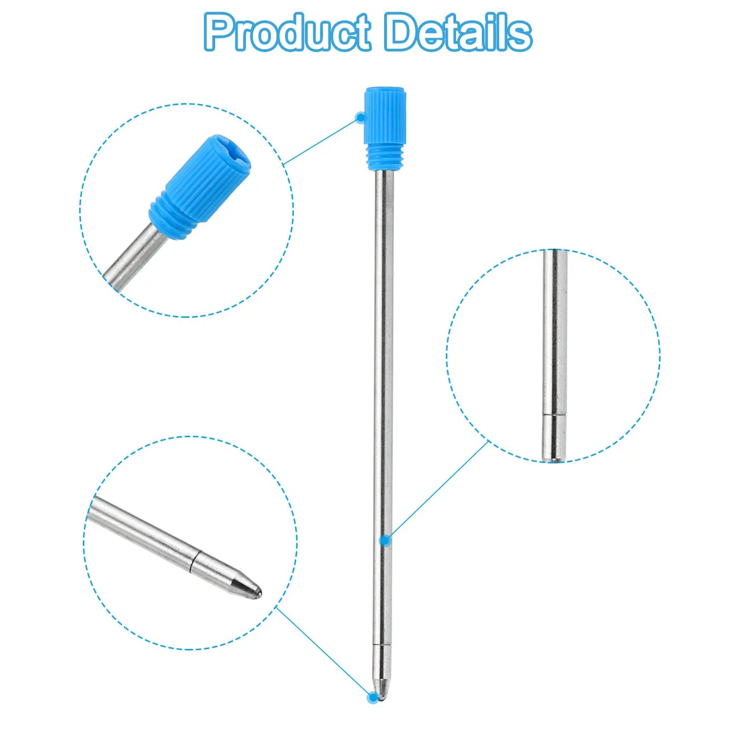 Ballpoint Pen Refills 20 Pack Replaceable Metal Compatible