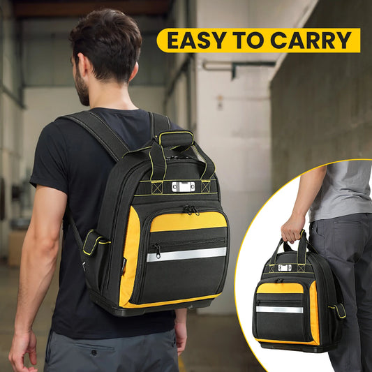 Winhunt Heavy Duty Tool Backpack With Laptop Compartment And Molded Base For Men